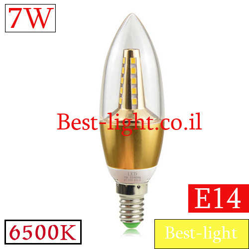 נורת לד נר פריזמטית E14 7W 6500k