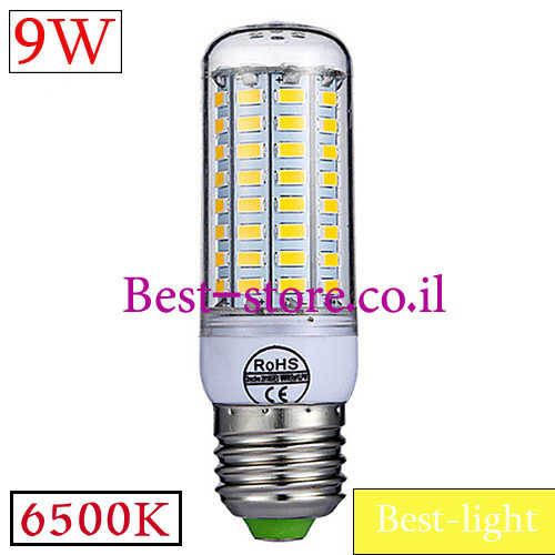 נורת לד תירס E27 9W 6000k