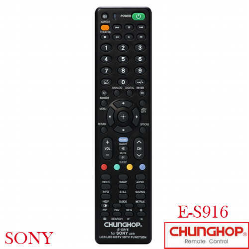 שלט רחוק תואם לטלוויזיות סוני Chunghop דגם E-S916