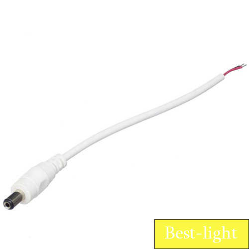 כבל DC 5.5x2.1mm זכר להלחמה לבן