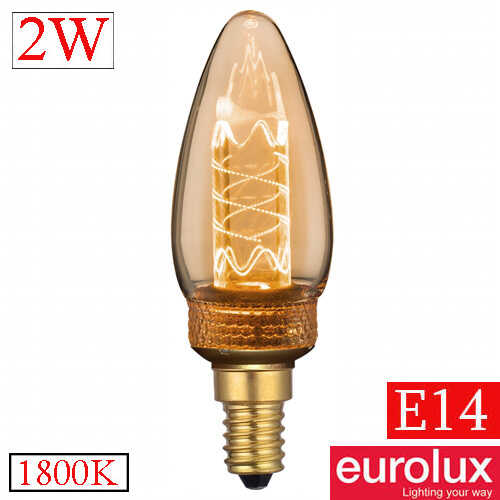 נורת לד לייזר נר Eurolux E14 2W 1800k 