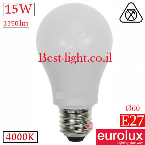 נורת לד Eurolux A60 E27 15W 4000k