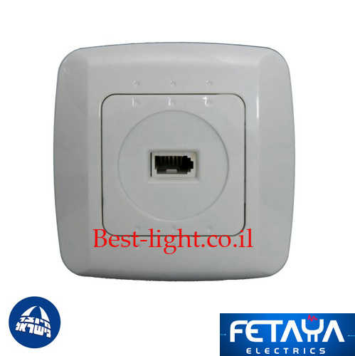 שקע טלפון בזק לבן התקנה תה''ט Fetaya סדרת נועה