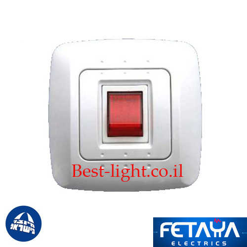 לחצן מדרגות רוקר מואר לבן התקנה תה''ט Fetaya סדרת נועה
