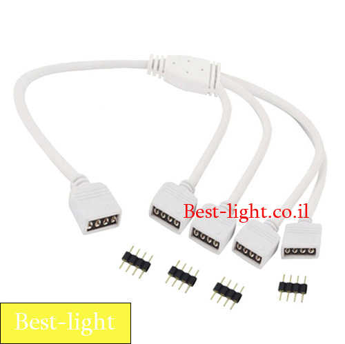 כבל מפצל נקבה 1:4 לפס לד RGB