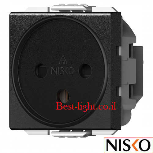 שקע כוח ישראלי 16A שחור מט NISKO Switch