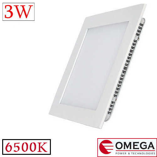 שקוע תקרה לד מרובע OMEGA 3W 6500k 90mm