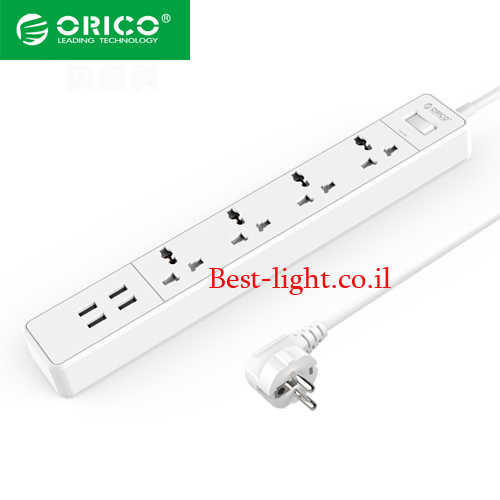 רב שקע אוניברסלי עם 4 יציאות Orico USB דגם OSC-4A4U