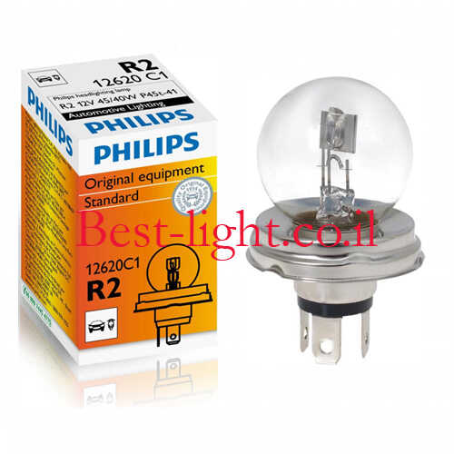 נורה ראשית לרכב PHILIPS R2 40/45W דגם 12620C1
