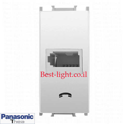 שקע טלפון בזק לבן 1 מודול Panasonic Thea