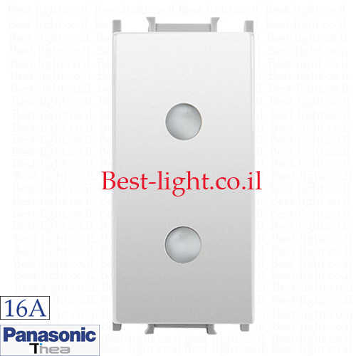 שקע כוח דו פיני לבן 1 מודול Panasonic Thea 16A