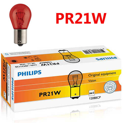 נורות ערפל אחורי לרכב Philips Vision דגם PR21W - מארז 10 יח'
