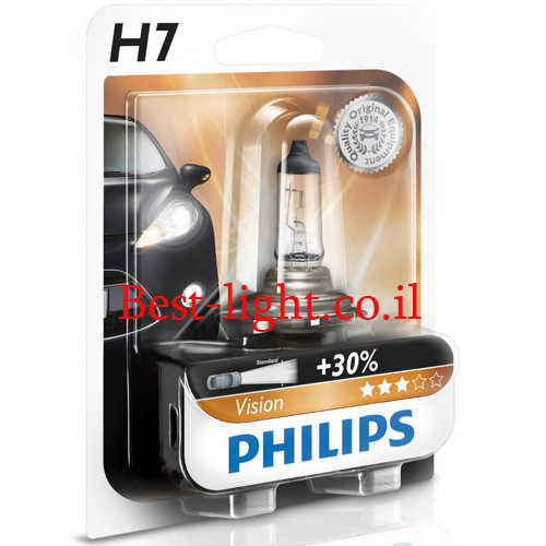 נורה ראשית לרכב Philips H7 דגם Vision