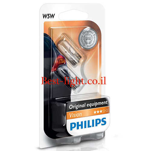 זוג נורות בלם/איתות לרכב Philips Vision דגם W5W