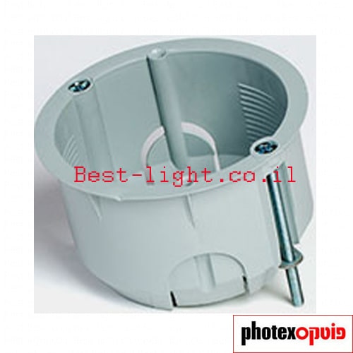 קופסת ביטון עגולה 55 מ''מ עם ברגים לקיר גבס Photex
