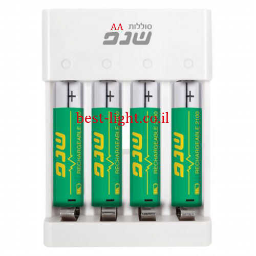 מטען ו-4 סוללות נטענות Schnapp 2100mAh AA