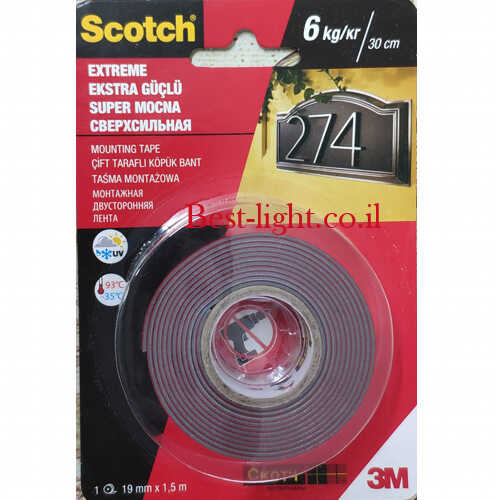 דבק דו צדדי אקסטרים 6KG/30cm לתנאי חוץ Scotch