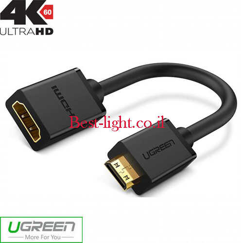 כבל מתאם HDMI - Mini HDMI 4K 60Hz באורך 22 ס''מ Ugreen