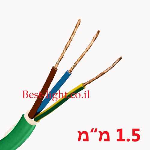 כבל חשמל  3x1.5mm ירוק באורך 100 מטר