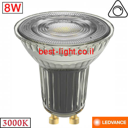 נורת דקרויקה לד LEDVANCE GU10 8W 3K 36d 750lm