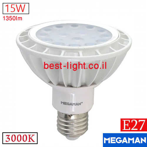 נורת לד MegaMen PAR30 E27 15W 3000k