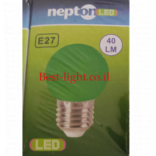 נורת כדור לד אור ירוק Neptun G45 E27 2W