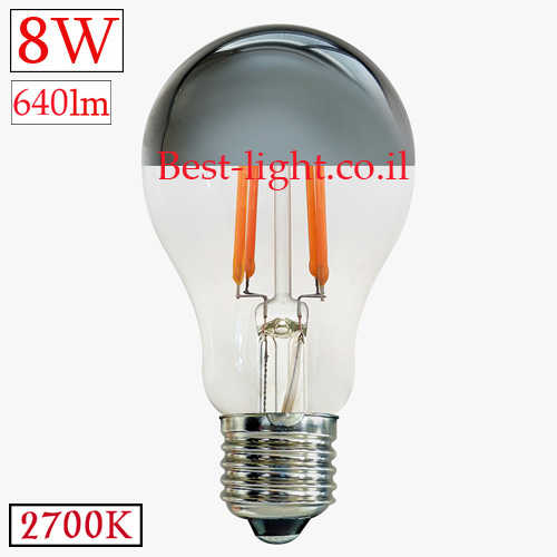 נורת לד כיפת הכסף A60 E27 8W 2700k